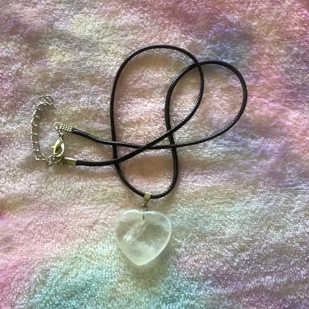 Silver and Black Minimalist Necklace with Crystal Pendant